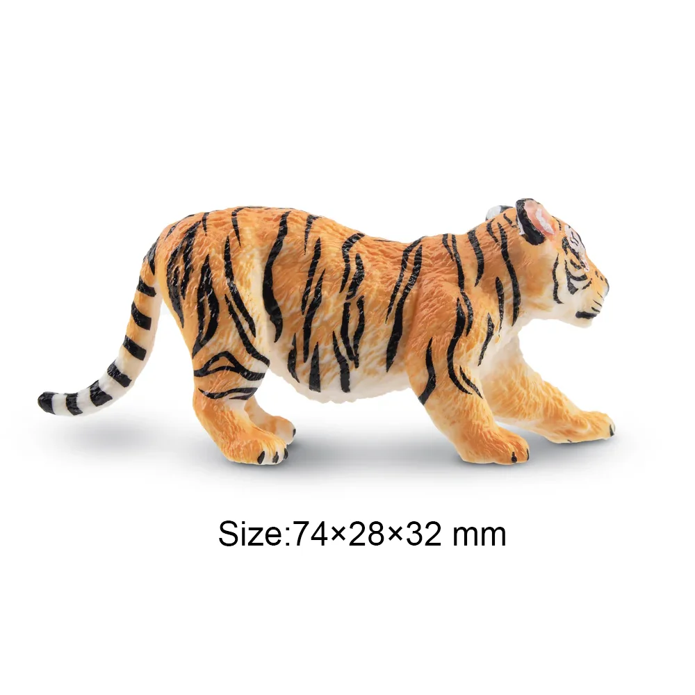 Toymany Symulacja Rozciągliwy Cętko Tygrysa, Model Zwierzęcia Dzikiego Mini Figurki dla Dzieci Zestaw Prezentowy, Figurki Kolekcjonerskie