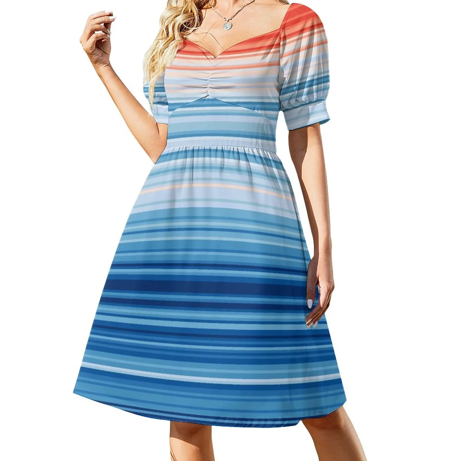 

Climate Change Stripes Sleeveless Dress dress party evening elegant luxury celebrity beach outfits for women