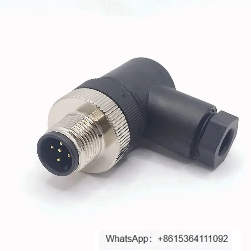 10PCS M12-5 Round Wire Connector Cable Plug a Coded Male Angle Connector Product