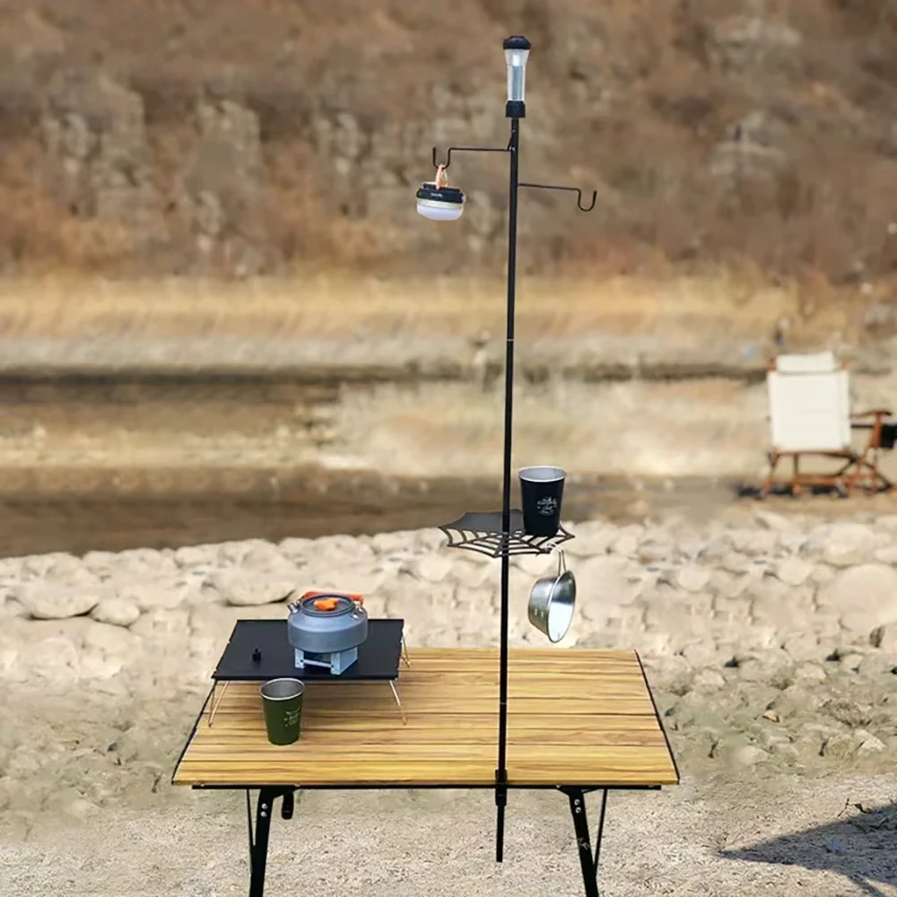 Lightweight Lantern Stand Detachable Camping Light Holder Light Hanger Aluminium Alloy Folding Light Stand Bracket image 6