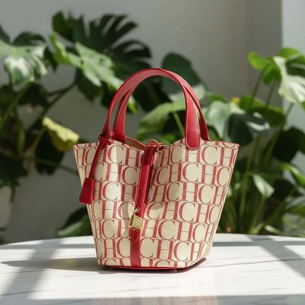 CH Large Capacity Commuter Travel Handbag Luxury Brand Fashion Texture Letter Printed Women's Shoulder Bag