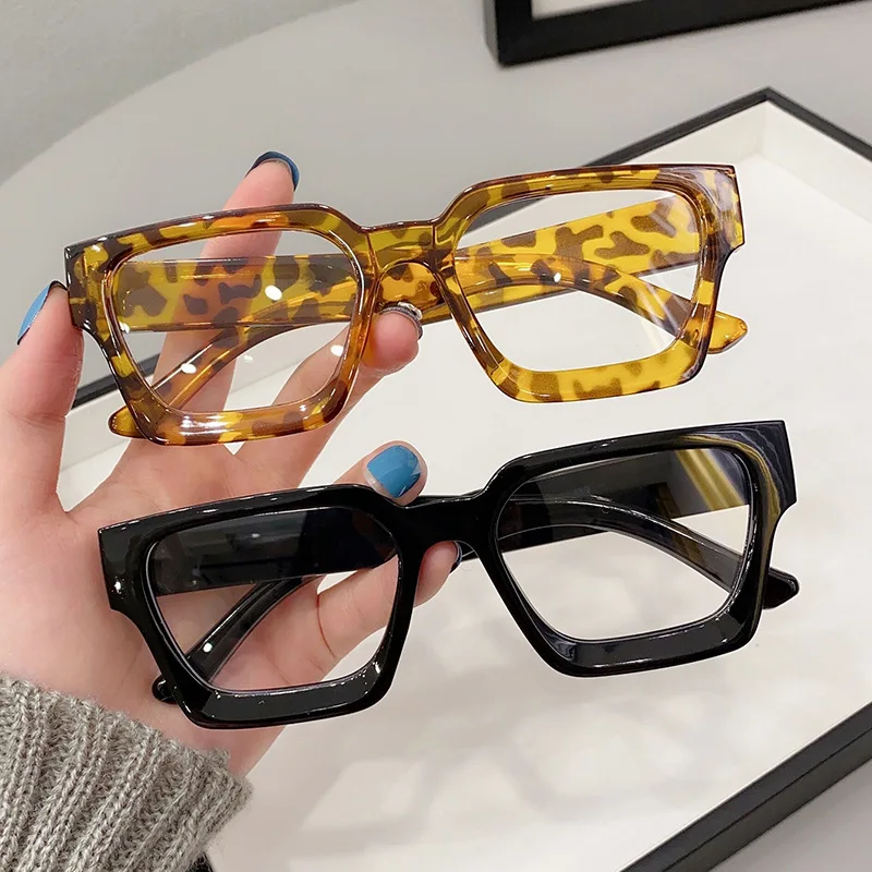 

Thick Edged Square Eyeglass for Women Men Transparent Computer Glasses Vintage Colorful Oversized Optical Eyeglasses Очки
