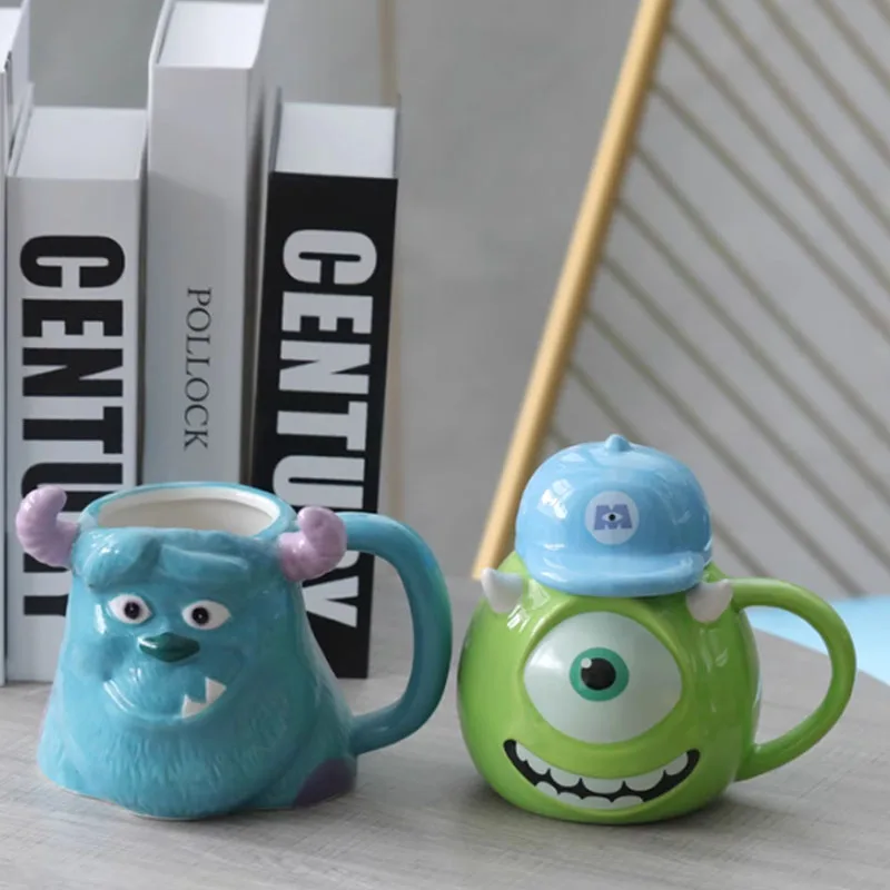 Disney Monsters Sulley Mike Ceramics Action Figure Dolls Sulley Mike Drinking Cup Mugs Coffee Cup Kids Gifts