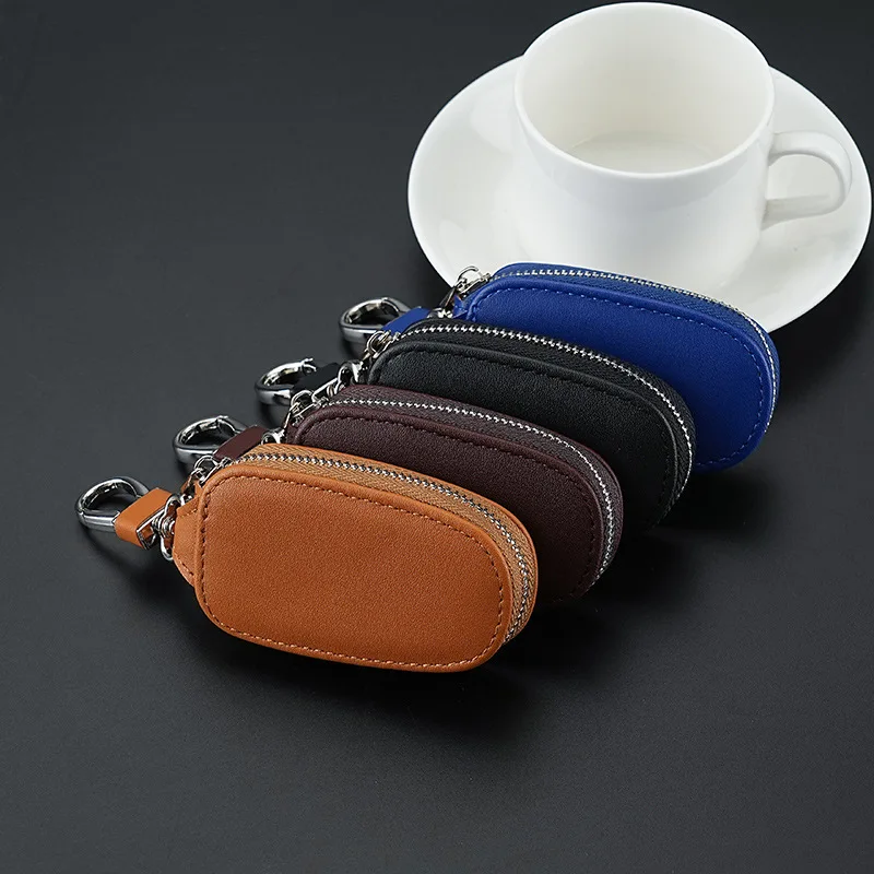 Unisex Key Bag Wallet Keychain PU Leather Zipper Women and Men's Car Key Case Housekeeper Keys Storage Coin Pouch