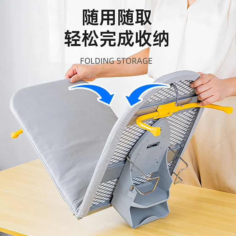 Desktop ironing board High temperature ironing clothes including storage rack Household folding ironing board