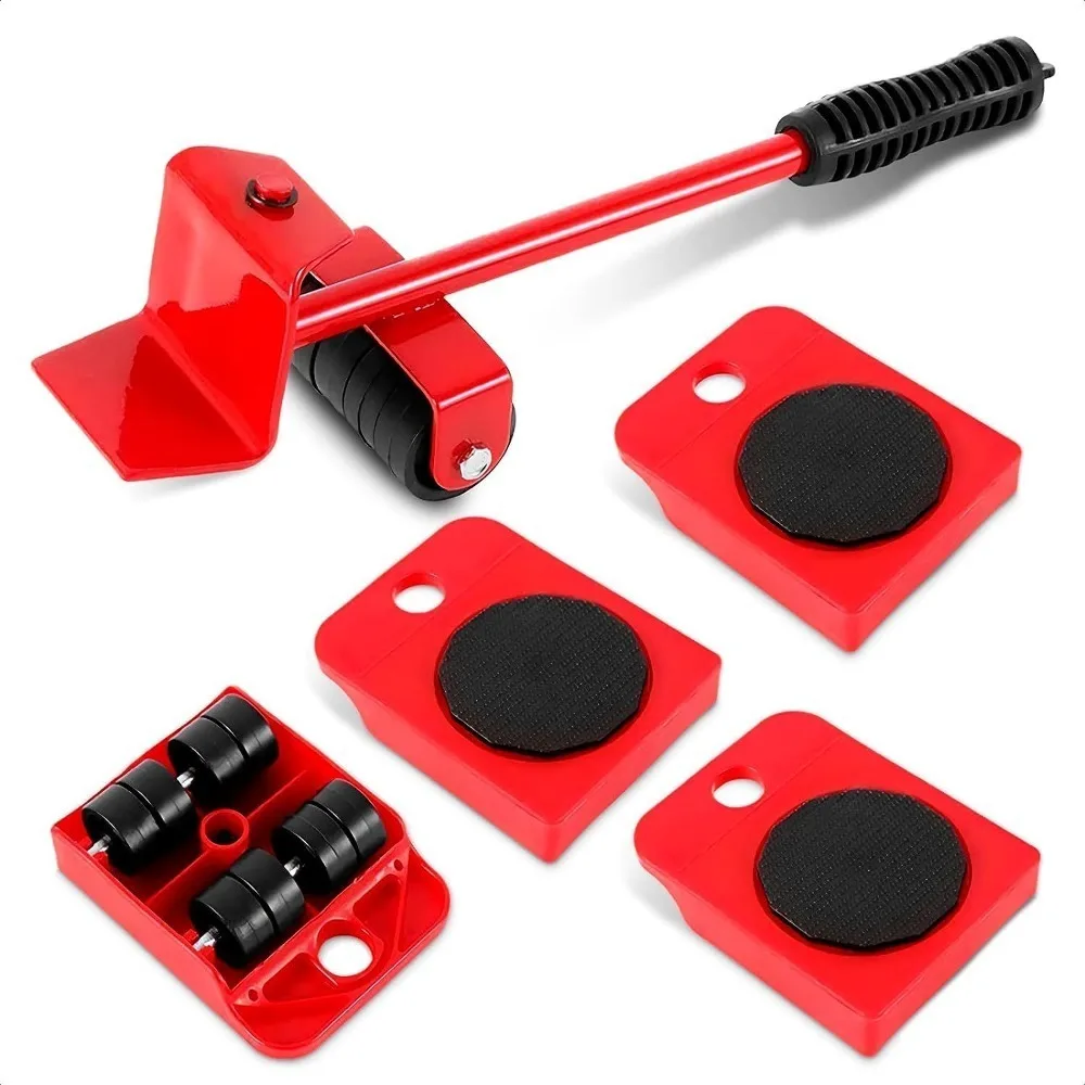 5Pcs/set Furniture Mover Lifter with Wheel Professional Moving Tool Furniture Mover Tool Set Heavy Stuffs Moving