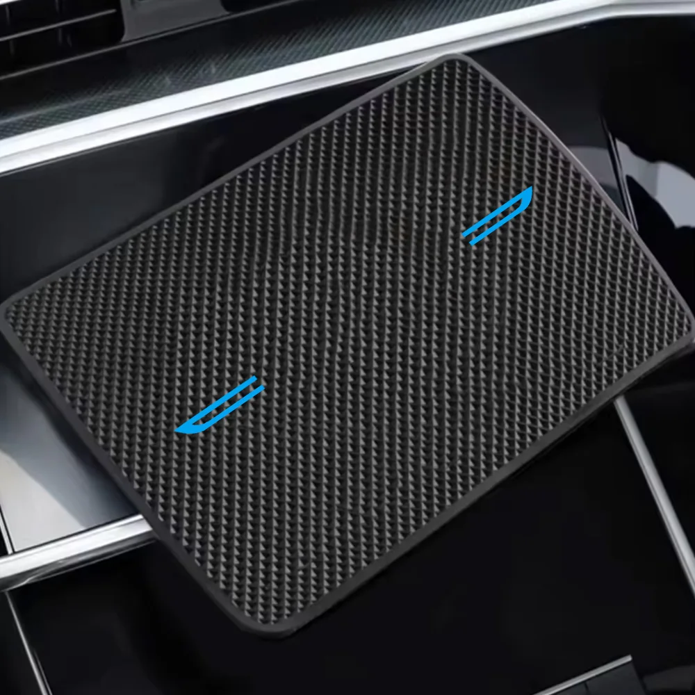 Car Anti-Slip Mat Blue Blade-Style Phone and Key Storage Rack Dashboard Adhesive Magic Mat Center Console Storage Mat Car Interior Accessories
