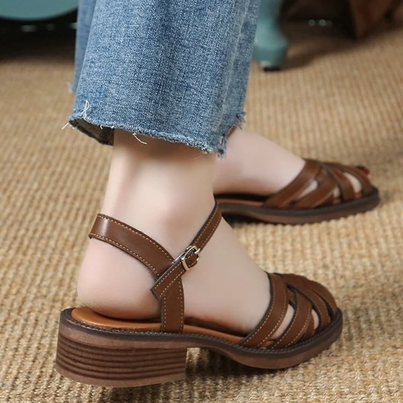 2022 Gladiator Sandals Women Buckle Strap Rome Summer Casual Lady Flat Shoes