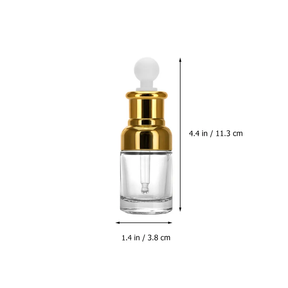 6Pcs Glass Dropper Bottle Dispenser Refillable Chic Design Lightweight Compact for Essential Oil Perfume Massage Oil