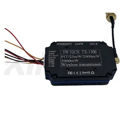 1.3Ghz 20km FPV Video Transmitter 5W VTX & VRX 32 Channels Analog Wireless Transmission