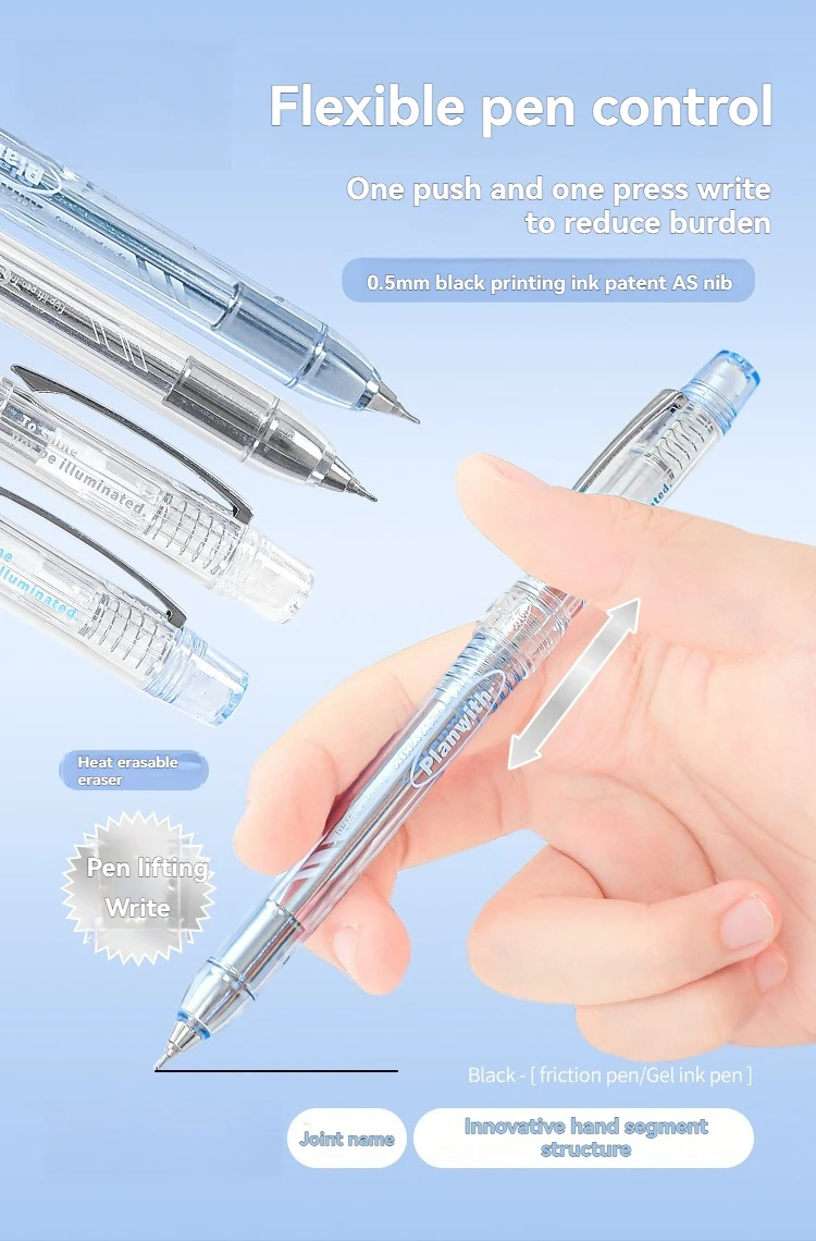 Control Tira Pen Einfaches Kreatives Hochwertiges Gelstift-Kombiset mit 0,5mm Hitzeradierbaren Nachfüllungen – Detail 1