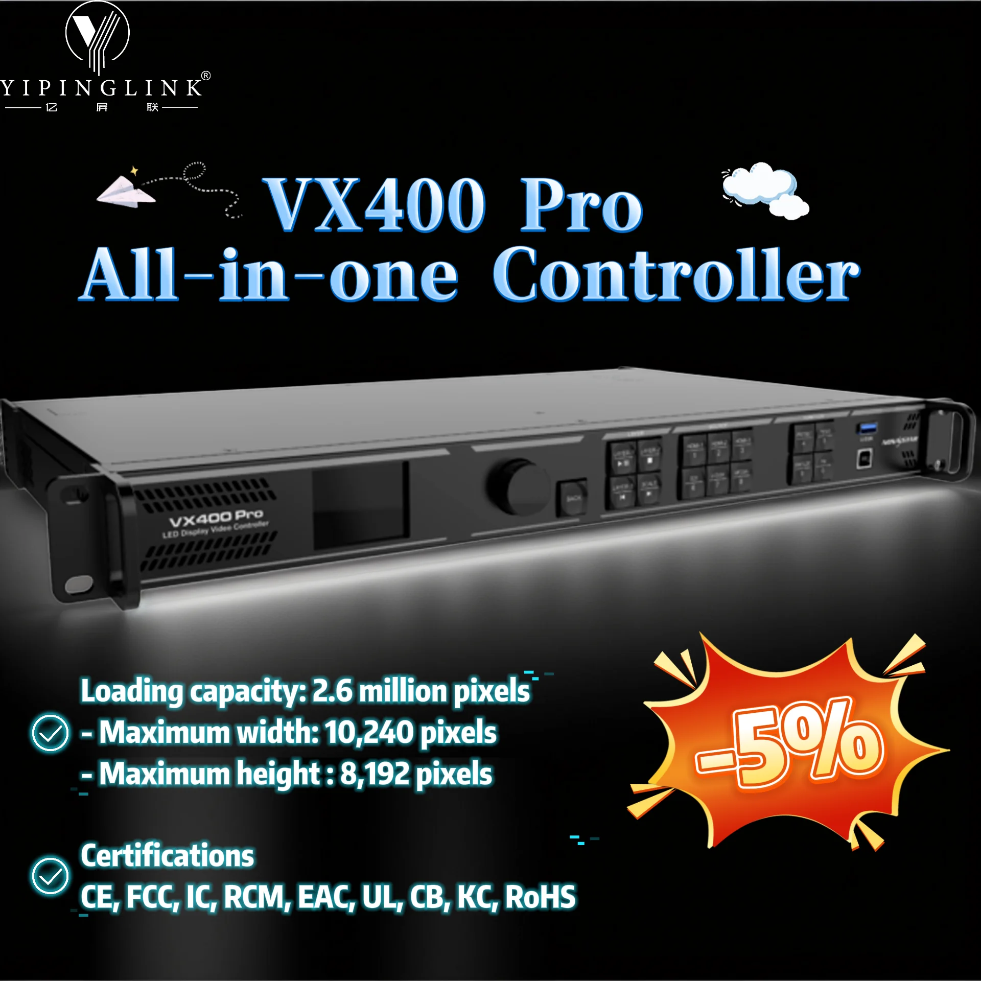 

Novastar VX400 Pro Video Processor In Stock LED Display All-in-one Controller Support HDMI DVI SDI Input for RGB LED Display