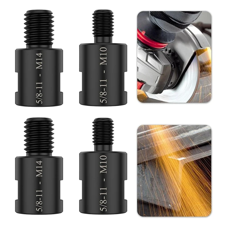 4Pc Angle Grinder Converter Adapters,5/8In-11 Female To M14/M10 Male Thread Adapter,For Angle Grinder Polisher Drill Bit