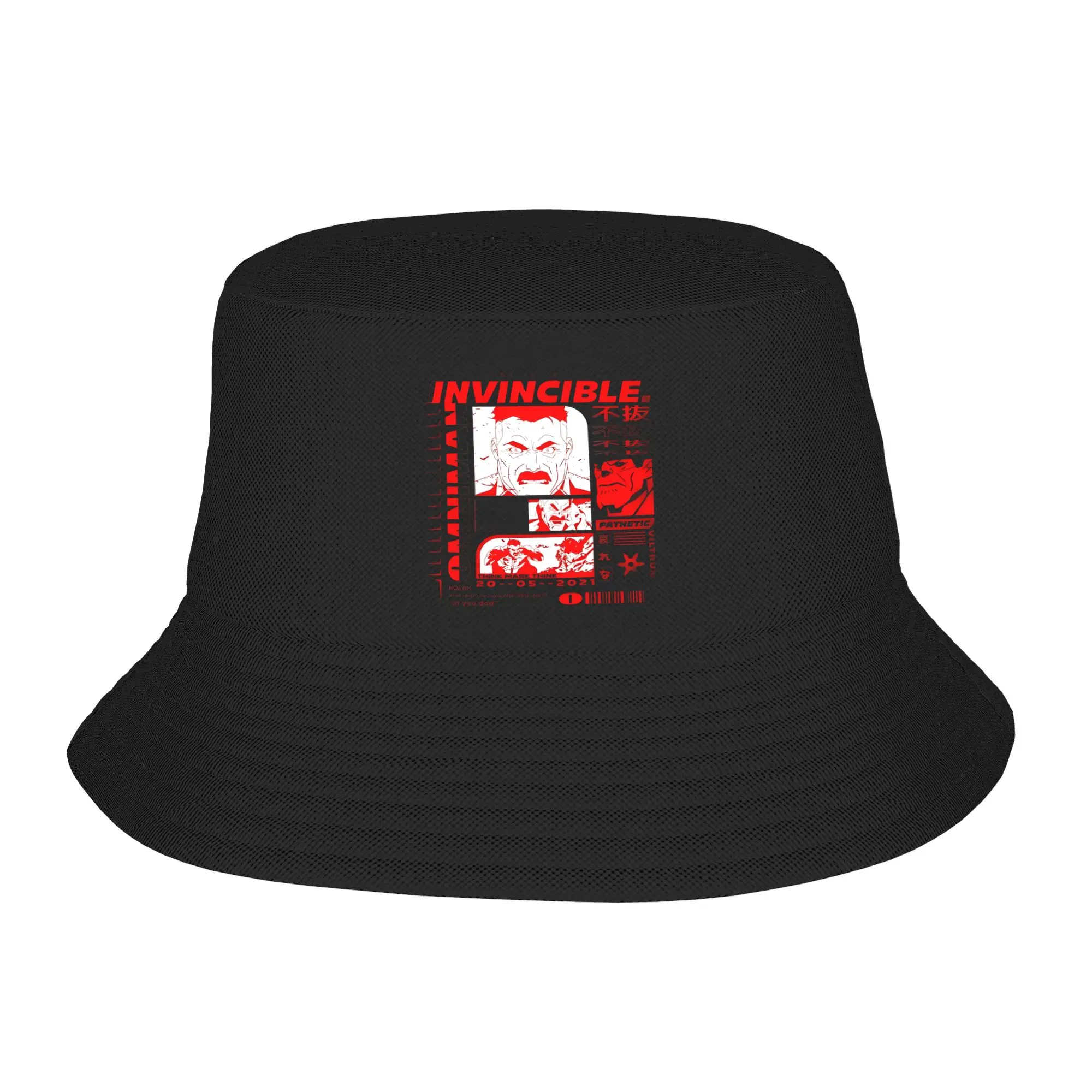 Invincible Poster Bucket Hat Summer Beach Hatwear Accessories  Fisherman Hats for Woman Panama Hat Foldable