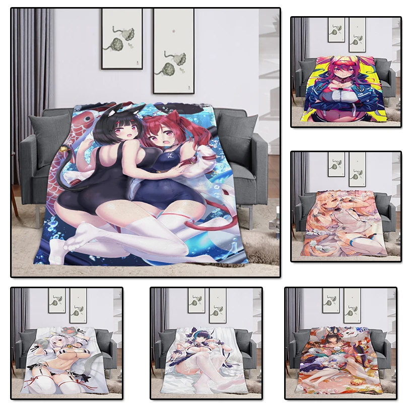 

Azur Lane Sofa Blanket Sexy Anime Throw for Teen Adult Soft Comfy Animes Lover Plush Lightweight Flannel Throw Blankets Decor