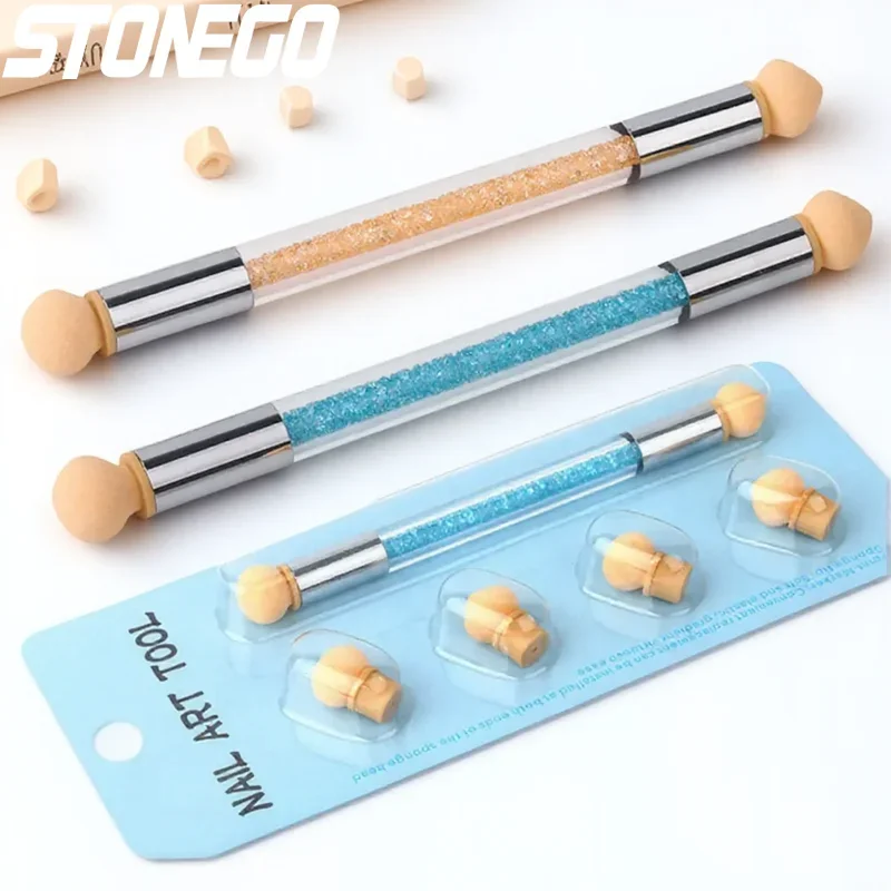 5 قطعة مجموعة فرشاة الأظافر التدرج الإسفنج مسمار فرش فنية القلم الاكريليك هلام بريق مسحوق قطف التنقيط أدوات للتقليم #1