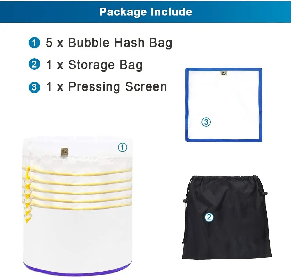 All Mesh Bubble Hash Bag 10 Gallonen Kit Eisfilter-Extraktorbeutel für den Innenbereich – Detail 2