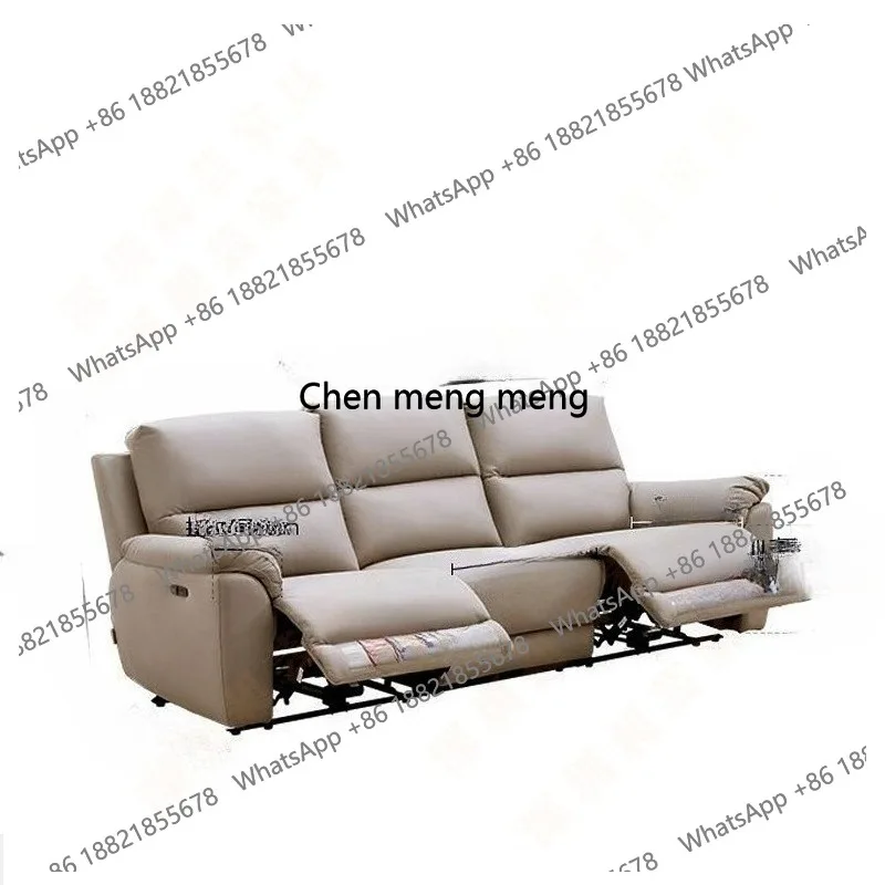 First Class Fabric Sofa Modern Simple Technology Living Room Straight Row Electric Function Fabric Sofa