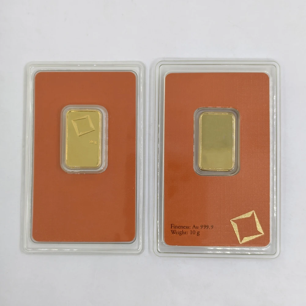 VB 1g/2,5g/10g/20g/1oz/50g 24K vergulde goudstaven in oranje verzegelde verpakking, niet-magnetische koperen staaf, onafhankelijk serienummer, cadeau - afbeelding 1