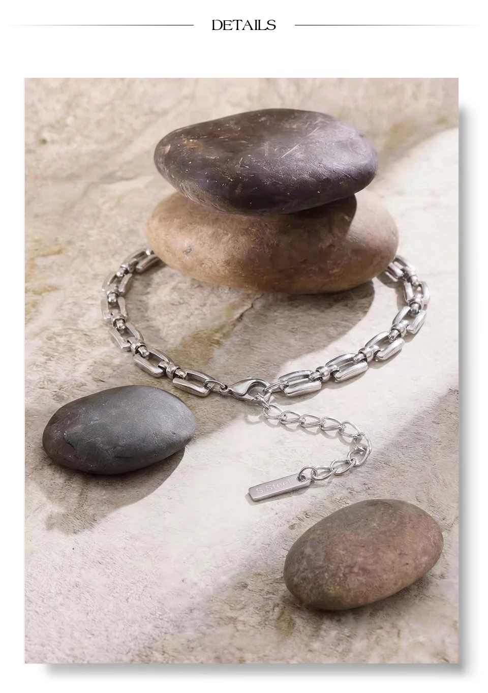 Yhpup Edelstahl-Metallkette, hochwertiges Armband, modisch, personalisierbar, wasserdicht, Handgelenkschmuck, Bijoux für Damen – Detail 5