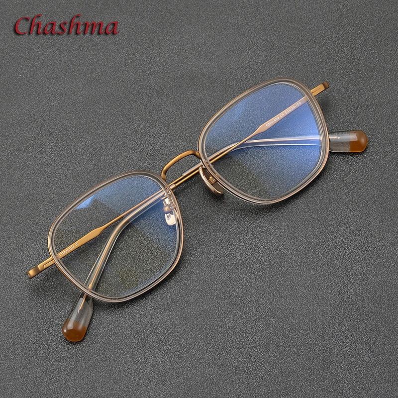 Chashma Prescription Glasses Frame Pure Titanium Acetate Glasses Female Male Retro Eyeglass Rim Fashion Gafas for Myopia Lenses