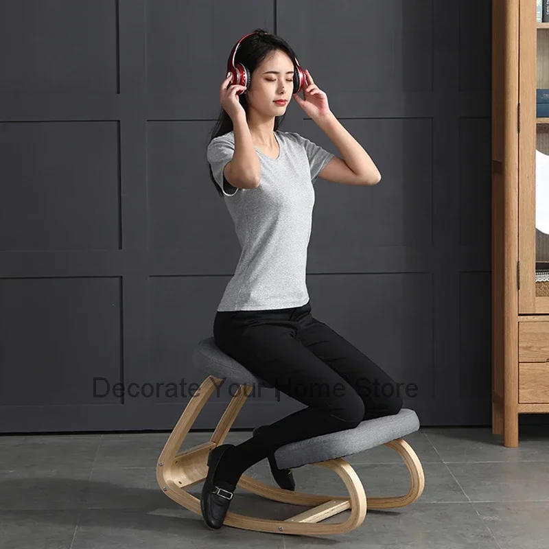 New Upgrade Ergonomic Kneeling Chair Home Stool Living Room Furniture Wooden Computer Posture Chair Anti-Hunchback Office Chair