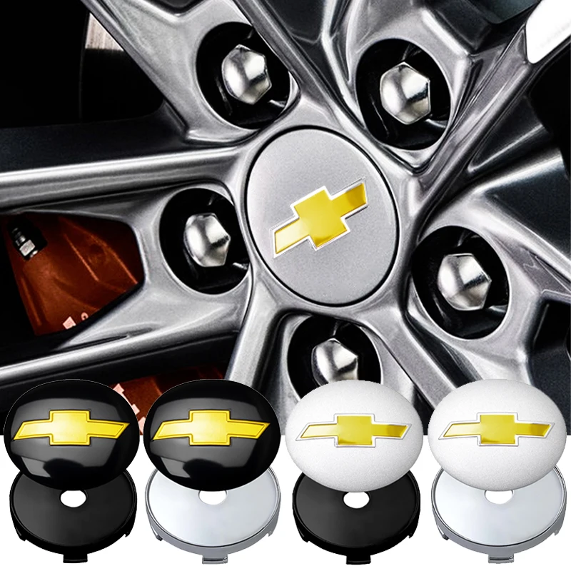 4 Tapas Centrales para Ruedas de Coche de 56 mm/60 mm, Cubiertas para Llantas de Chevrolet Cruze, Aveo, Cobalt, Malibu, Lacetti, Sonic, Spark, Sail, Captiva