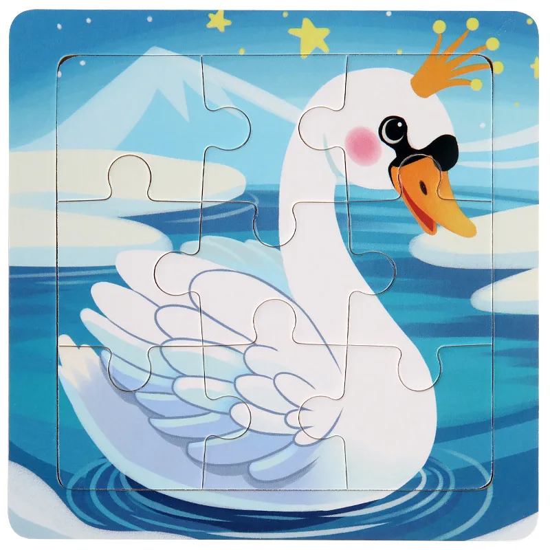 유아 만화 나무 퍼즐, 유치원 교육 장난감 세트, 소년 소녀용 동물 퍼즐, 2, 3, 4, 5 세 유아용 퍼즐