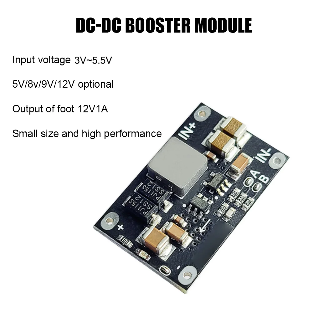 1PC 10W DC-DC Adjustable Boost Module 12V 1A Boost Plate Step Up Module 3V-5.5V To 5V 8V 9V 12V Battery Boost LED Indicator