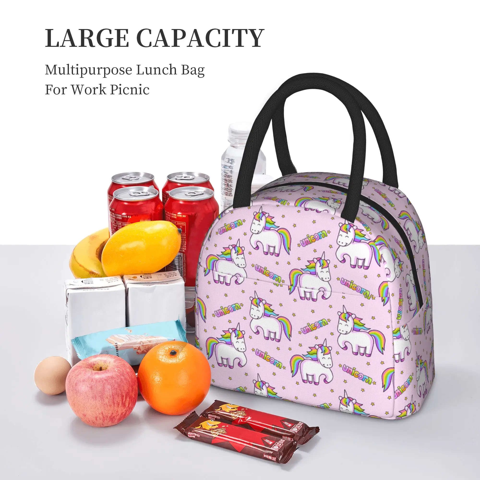 

Anime Light Unicorn Lunch Bag Fun Lunch Box For Child Travel Portable Cooler Bag Oxford Print Thermal Lunch Bags