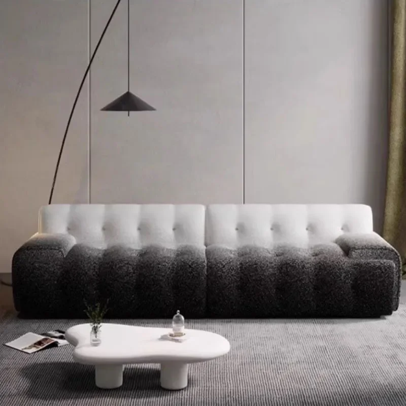 

Fancy Modern Designer Living Room Sofas Black White Puff Luxury Floor Sofas Lounge Nordic Woonkamer Banken Apartment Furniture