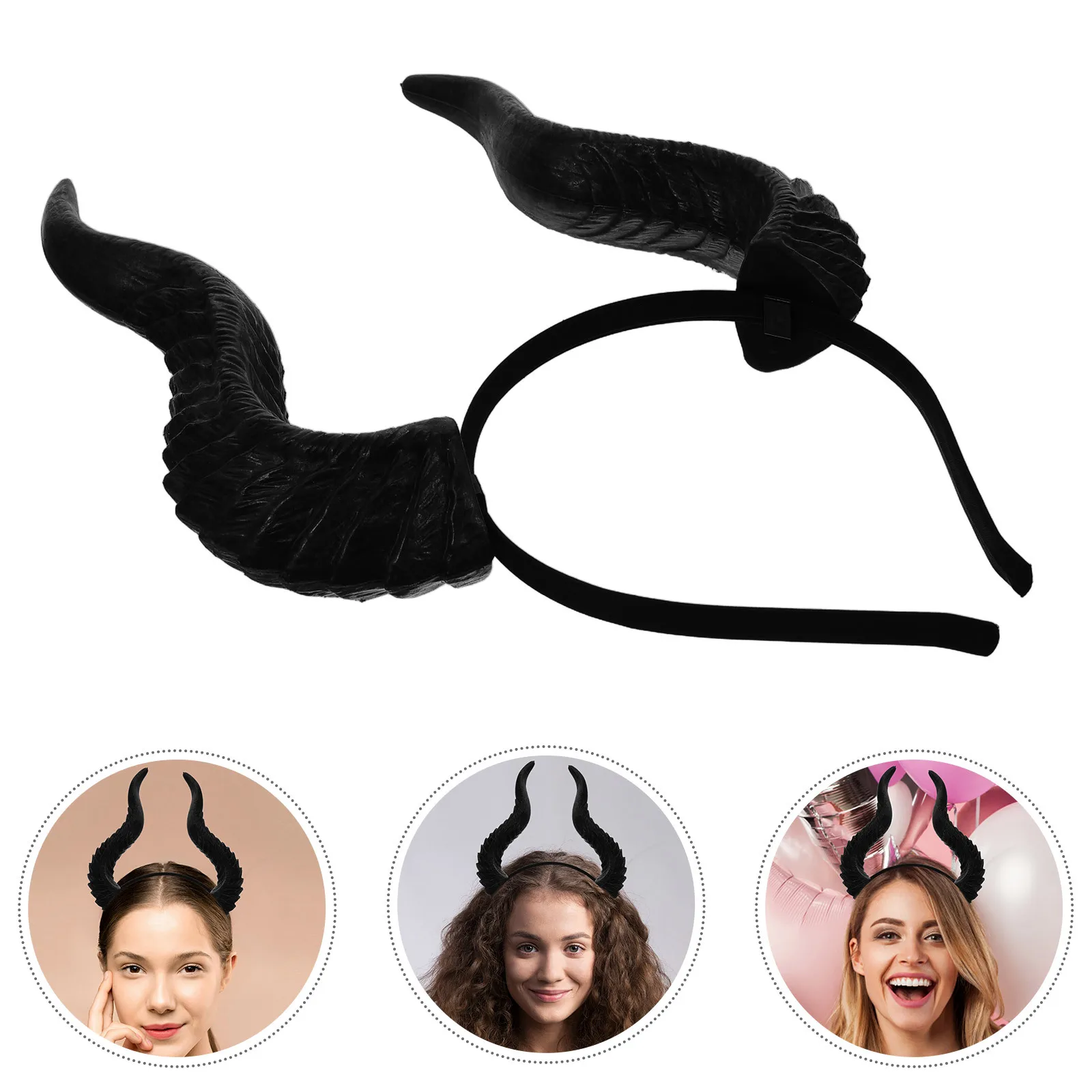

Halloween Demon Horns Headband Detachable Devil Cosplay Hair Accessories Adjustable DIY Masquerade Party Decorations