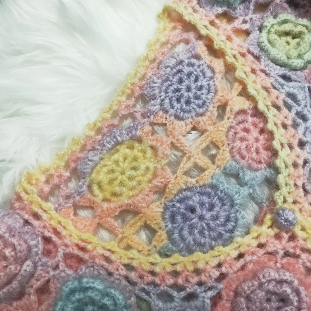 2023 Autumn Winter New Design Knitwear Heavy Industry Manual Rose Crocheted Hollow-out Knitted Cardigan Sweater Top Coat Women