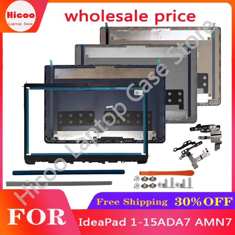 Repalce Cover For Lenovo IdeaPad 1-15AMN7 15ADA7 Laptop LCD Screen Back Cover Front Bezel Hinges Hingecover Rear Lid Top Case
