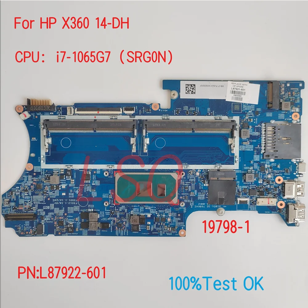 19798-1 For HP ProBook X360 14-DH Laptop Motherboard With CPU i5 i7 PN:L87921-601 L87922-601 100% Test OK