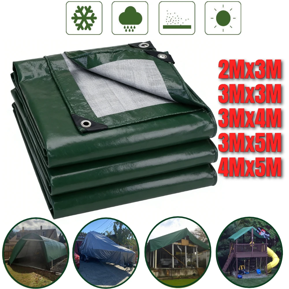 Lona Impermeable para Camping, Toldo para Hamaca, Lona de Poliéster con Ojales, Protección Solar, Tapete Duradero para Exteriores