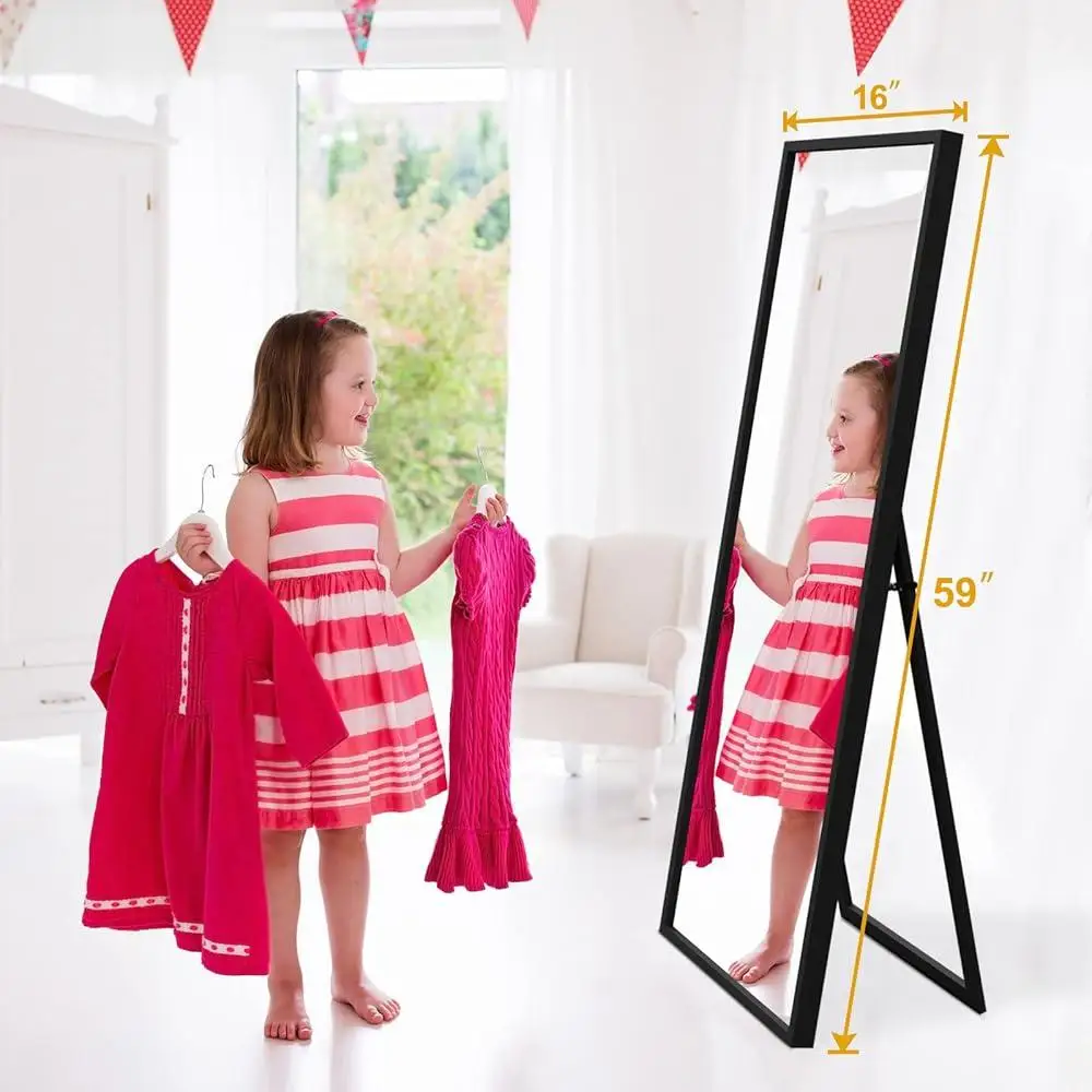 Full Length Mirror Floor Mirror Standing or Leaning Wall Mirror Body Mirror with Anti-Splash Explosion Proof Film Bedroom Living