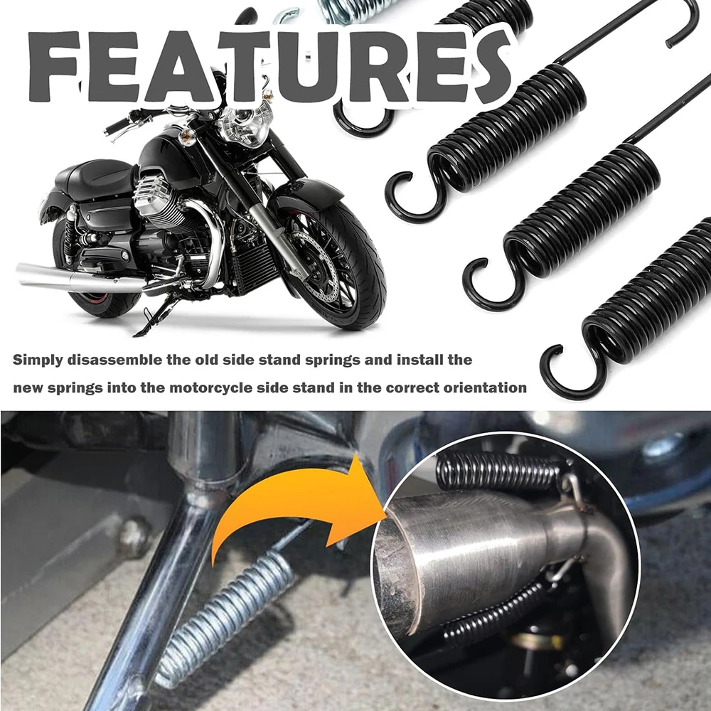 Motorcycle Side Stand Spring Kickstand Spring with M8 Screw in Carbon Steel Material,Brake Pedal Return Spring Mopeds Scooter