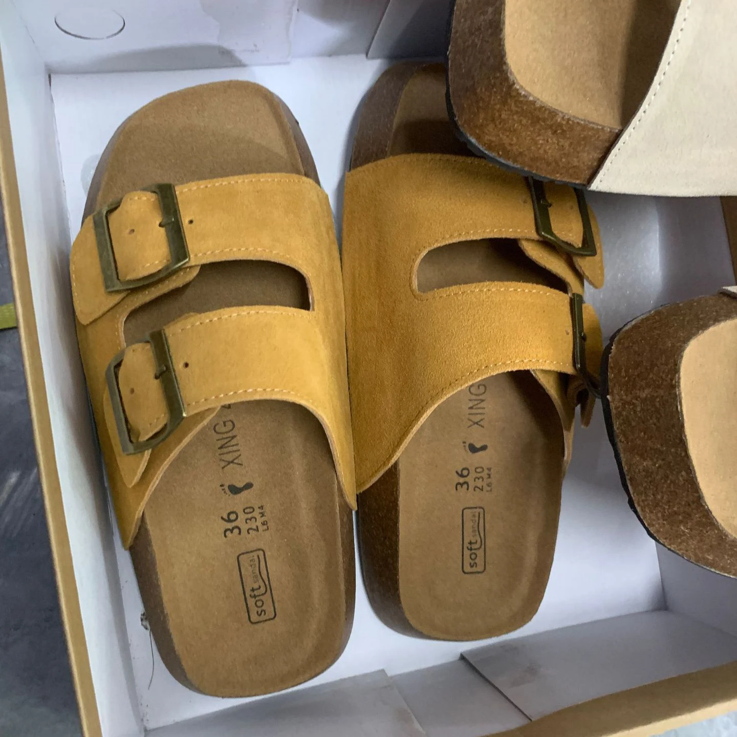 Fashion Summer Women\'s Cork Footbed Slide Shoes Female Beach Sandals House Mules Soft Soles Clogs Sandals With Adjustable Buckle