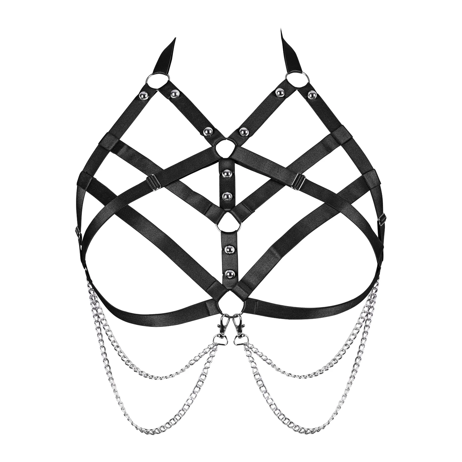 

Women Body Harness Sexy Lingerie Harness Fetish Black Body Cage Gothic Bondage Harness Belt Crop Tops Cage Bralette