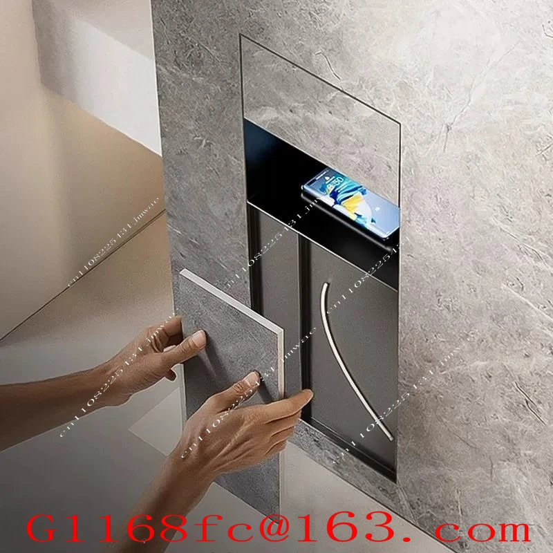 High Quality Bathroom, Concealed Garbage Bin, Embedded Stainless Steel Niche, Tissue Box, Toilet Brush Niche