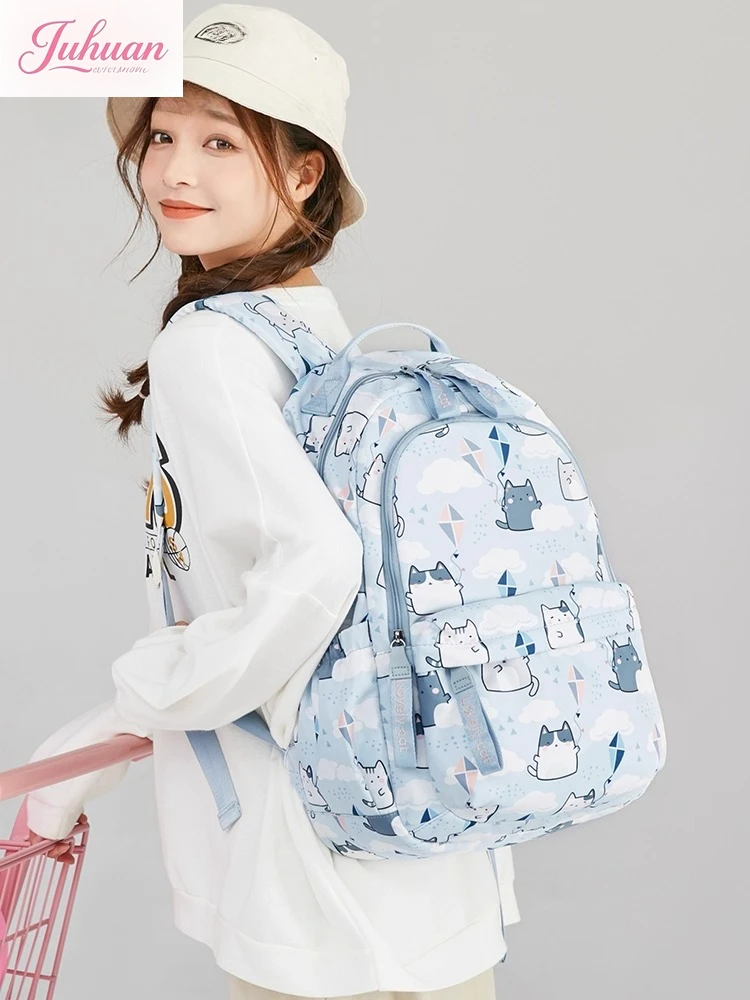 Cute fun cartoon lightweight junior high school student schoolbag female high value large capacity college style girl backpack