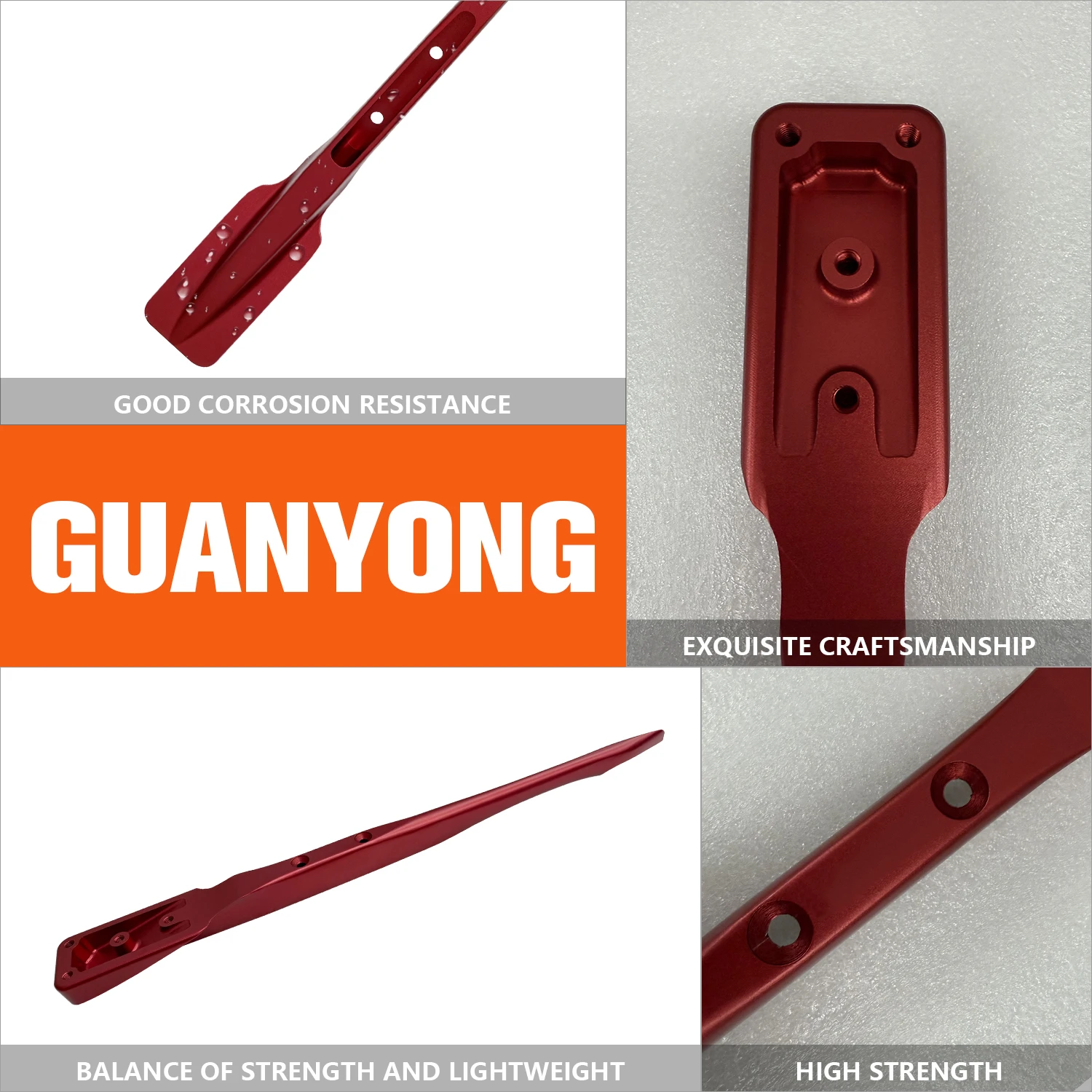 

Ultra-Short Aluminum Alloy Fuselage, Hydrofoil Kite for Kitesurfing, Easy Turning, Easy Surfing, Original Red, 625mm