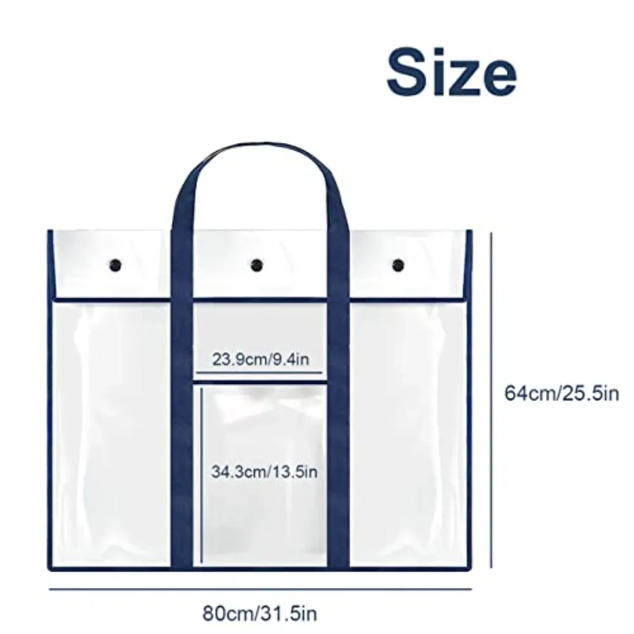 กระเป๋าใส่ผลงานศิลปะ 1 ชิ้น กระเป๋าเก็บงานศิลปะ PVC กระเป๋าเก็บโปสเตอร์ขนาดใหญ่ กระเป๋าใส่ผลงานศิลปะความจุขนาดใหญ่ พร้อมช่องใส่ของ