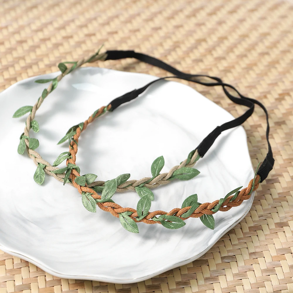 

3/5Pcs Artificial Leaf Garland Headband for Wedding Decoration Bridal Headwear Long Branch Child Gifts Fake Plants Accessories
