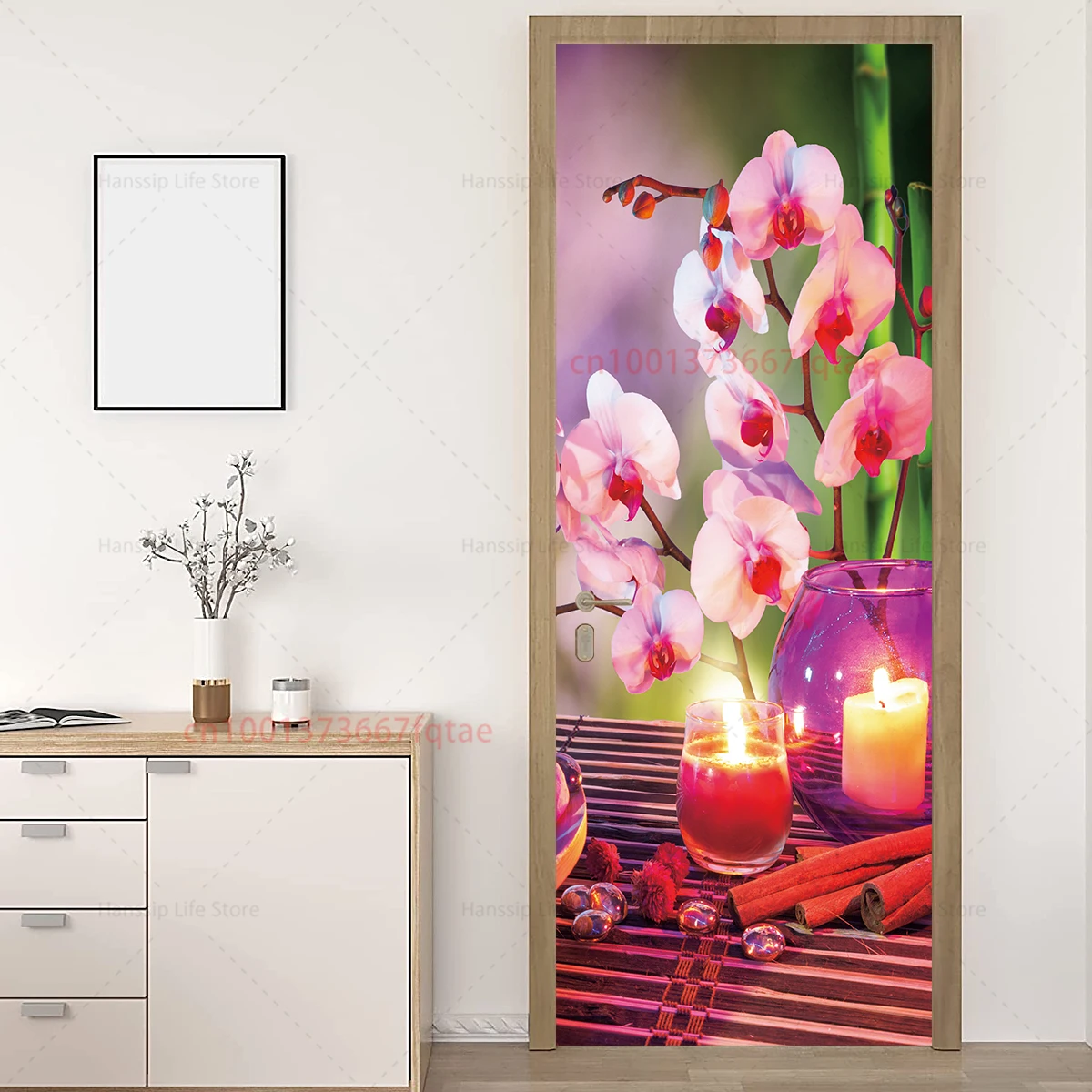 3D Wallpaper Flower wall Door Sticker Green series Renovation Self-Adhesive Bedroom Wall PVC Sticker