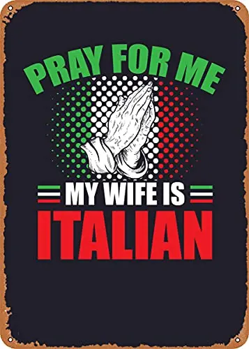 

Итальянская жена Италия винтажный вид металлический знак патент художественные принты Ретро подарок 8x12 дюймов