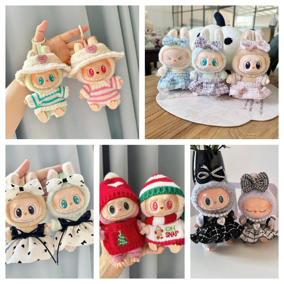 Mini Plush Doll'S Clothes Outfit Accessories For Korea Kpop Exo Labubu Idol V1 V2 Overalls Clothing Gift