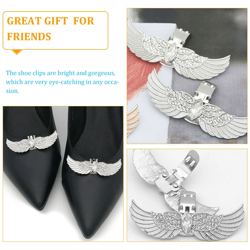 

2Pcs Crystal Shoe Buckle Accessories Detachable Decorative Bridal Clips for Pumps Heels Golden Wedding Shoe Embellishments