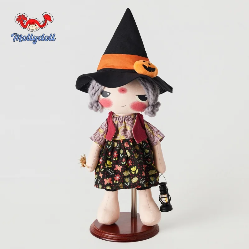 

Оригинальная винтажная кукла Mollydoll 45 см Lillian ручной работы, мягкая плюшевая игрушка, украшение для спальни, кукла-компаньон для сна, подарок на Хэллоуин